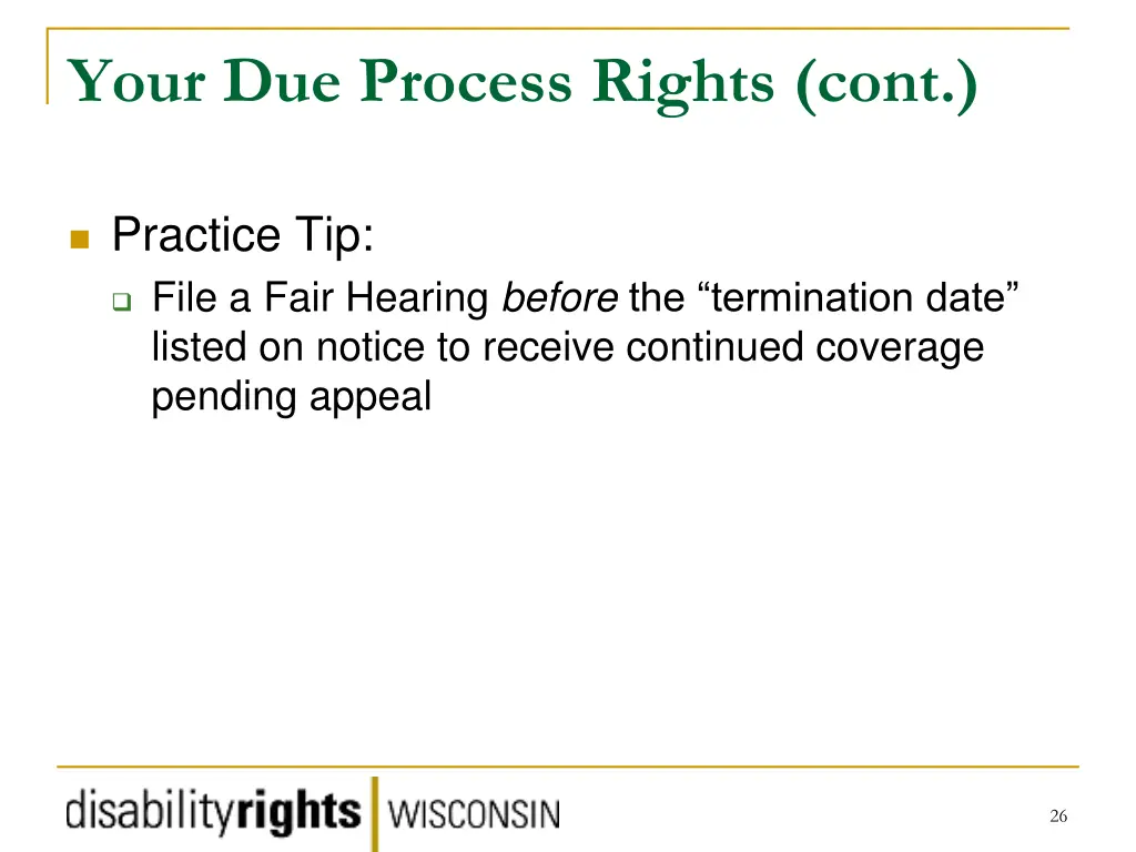 your due process rights cont