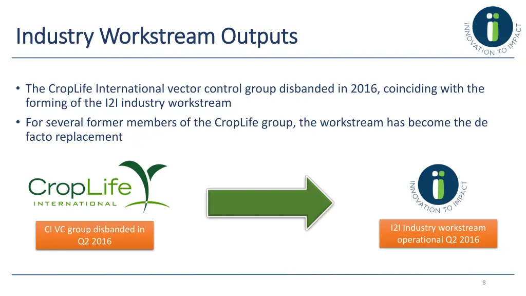 industry industry workstream workstream outputs 2