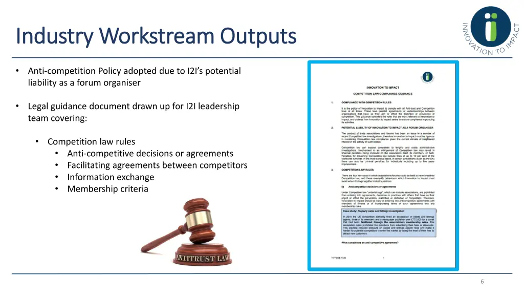 industry industry workstream workstream outputs