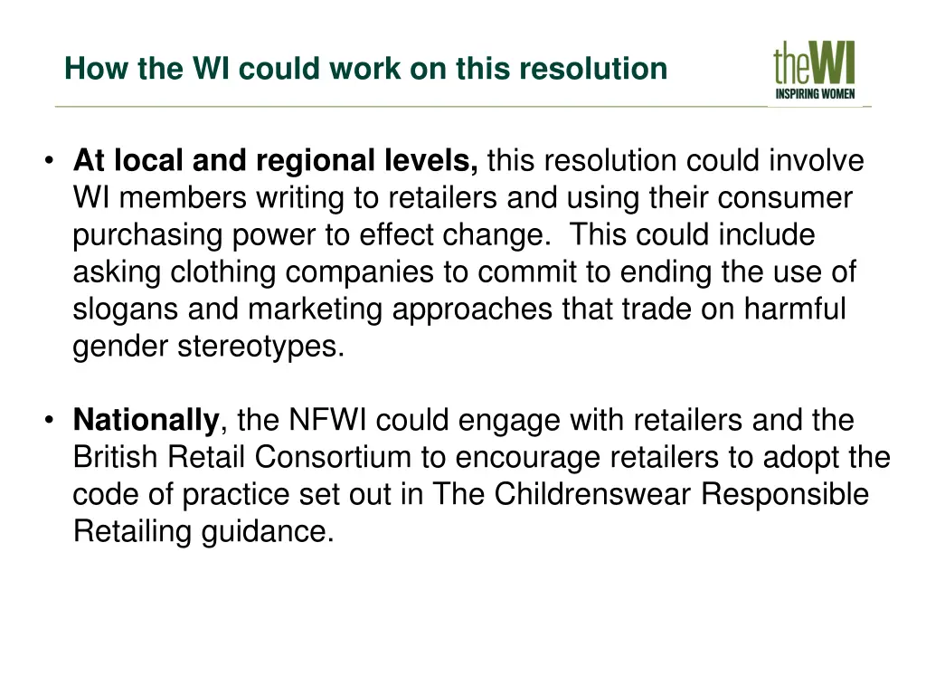 how the wi could work on this resolution