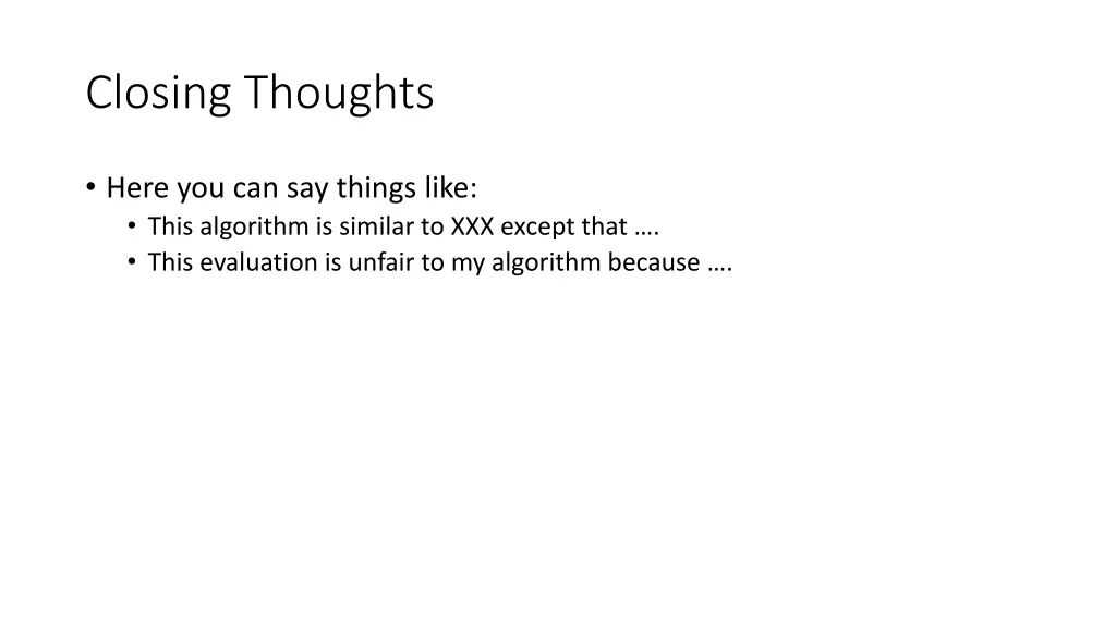 closing thoughts