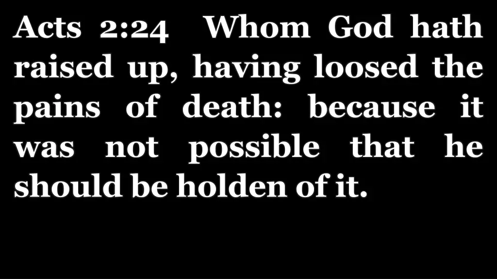 acts 2 24 whom god hath raised up having loosed