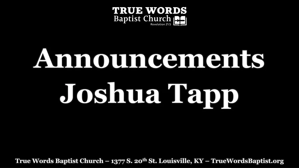 announcements joshua tapp