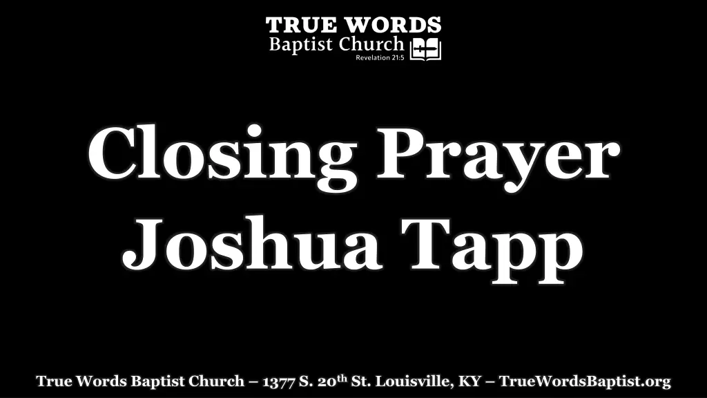closing prayer joshua tapp