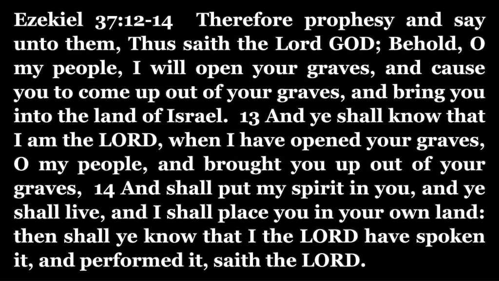 ezekiel 37 12 14 therefore prophesy and say unto