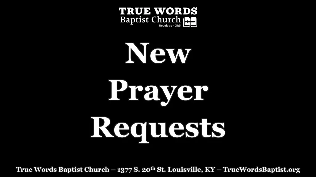 new prayer requests