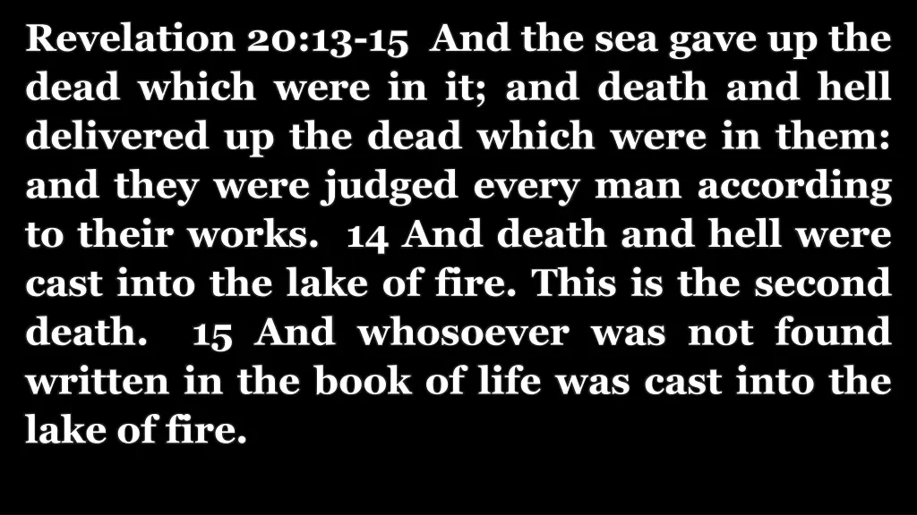 revelation 20 13 15 and the sea gave up the dead
