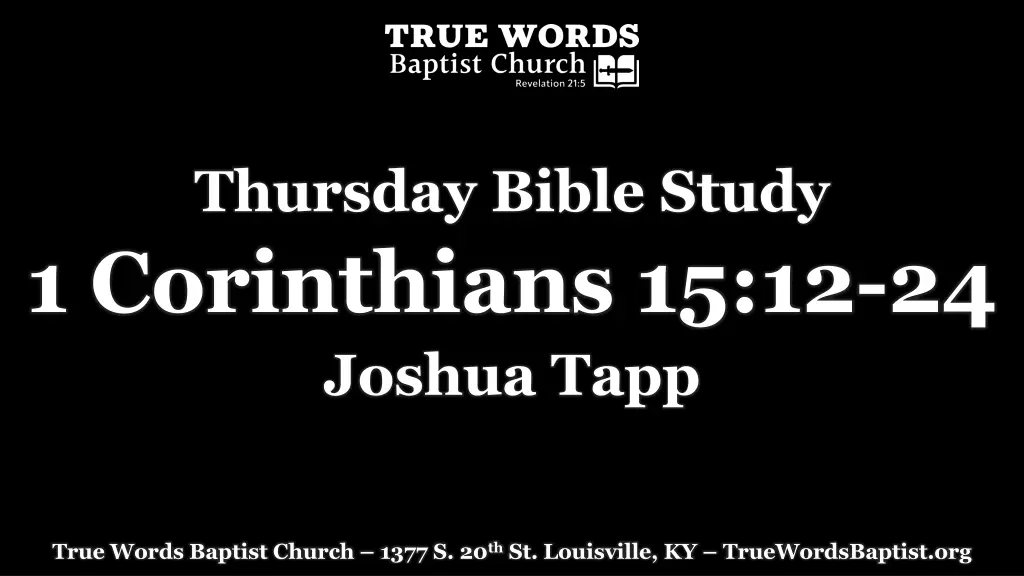 thursday bible study 1 corinthians