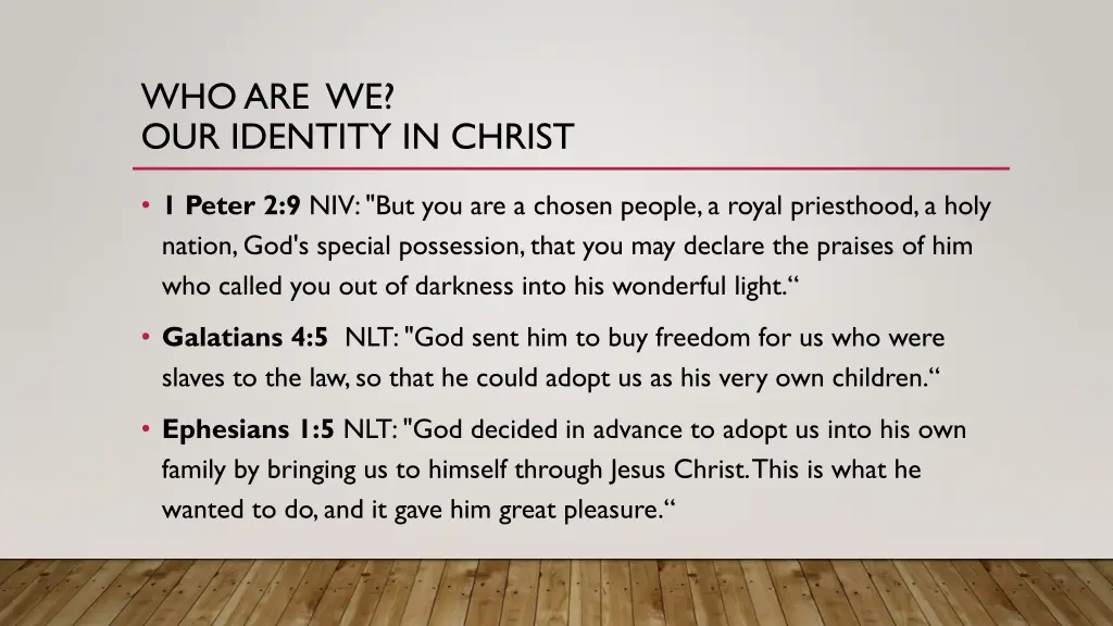 who are we our identity in christ