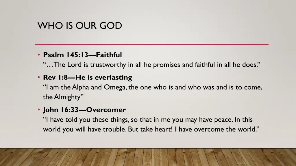 who is our god 1