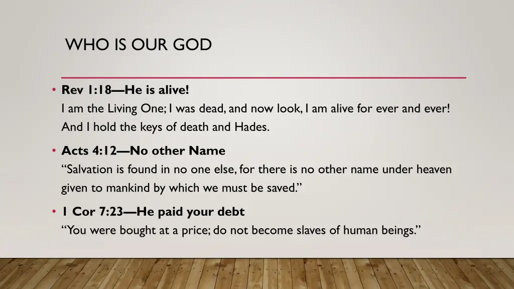 who is our god 2