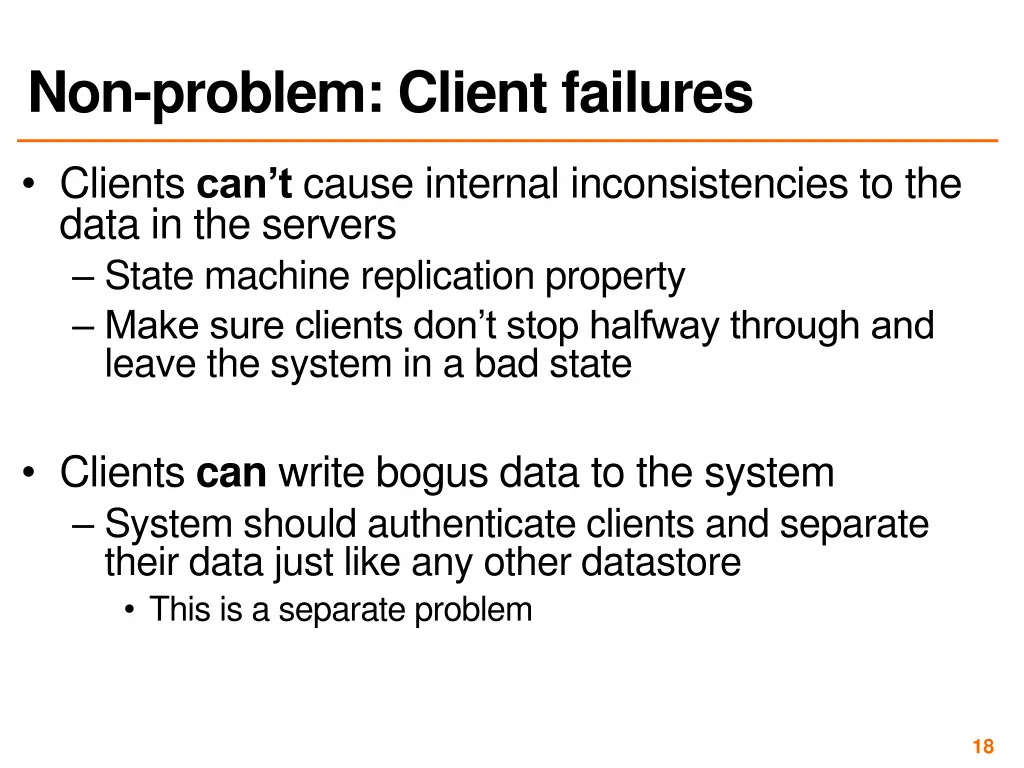 non problem client failures