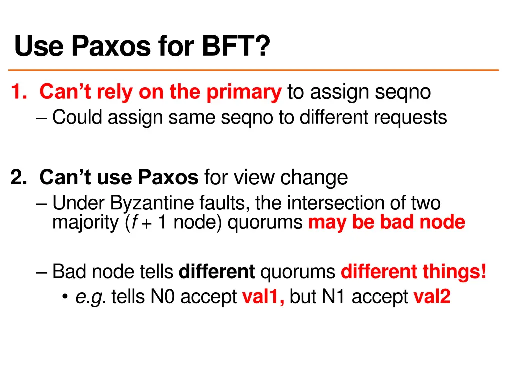 use paxos for bft