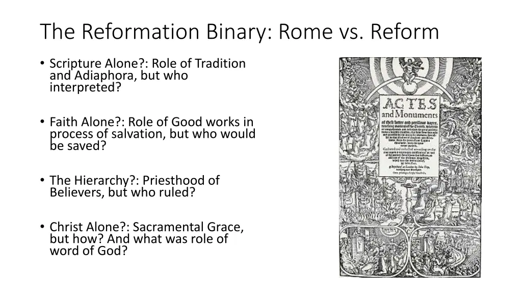 the reformation binary rome vs reform
