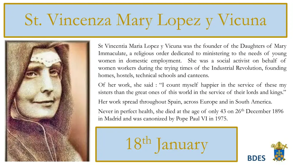st vincenza mary lopez y vicuna