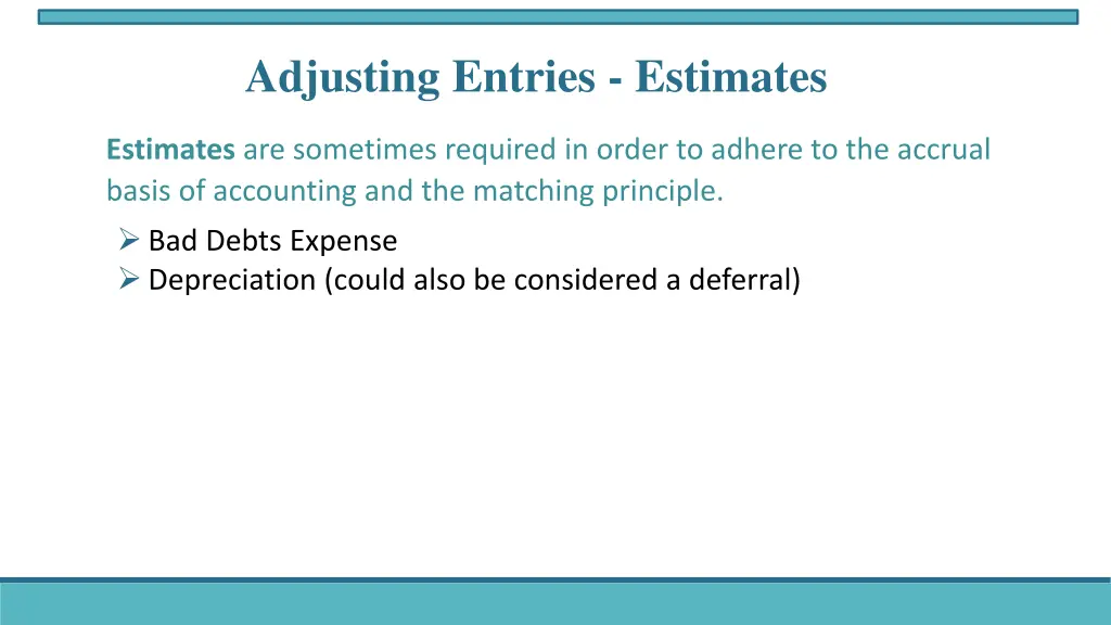 adjusting entries estimates