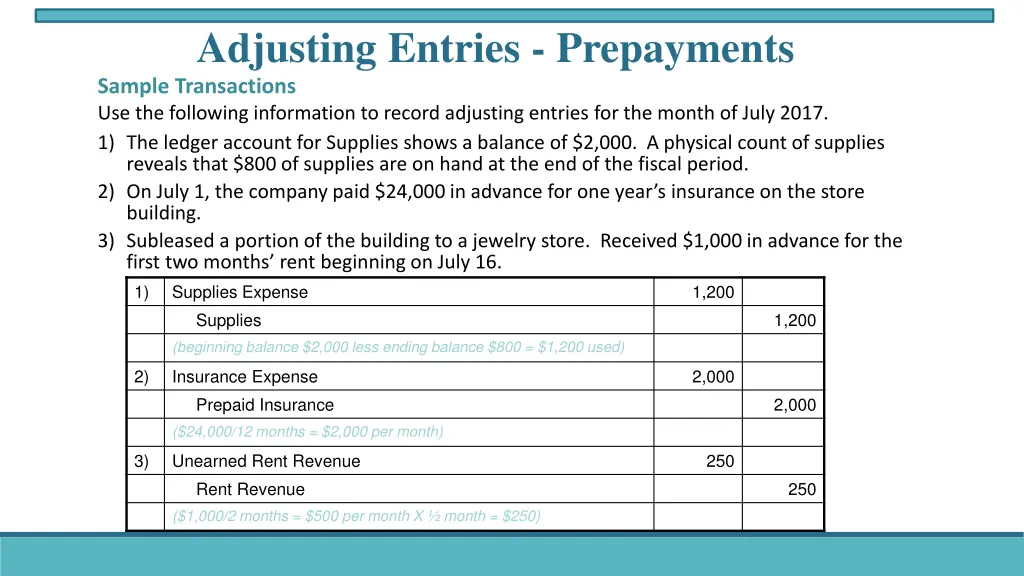 adjusting entries prepayments 1