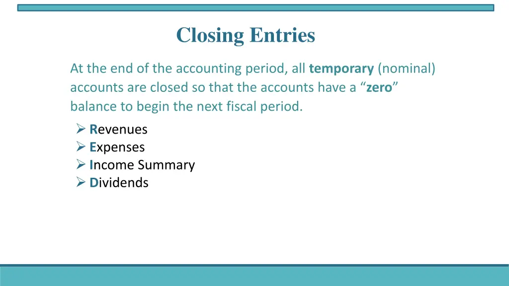 closing entries