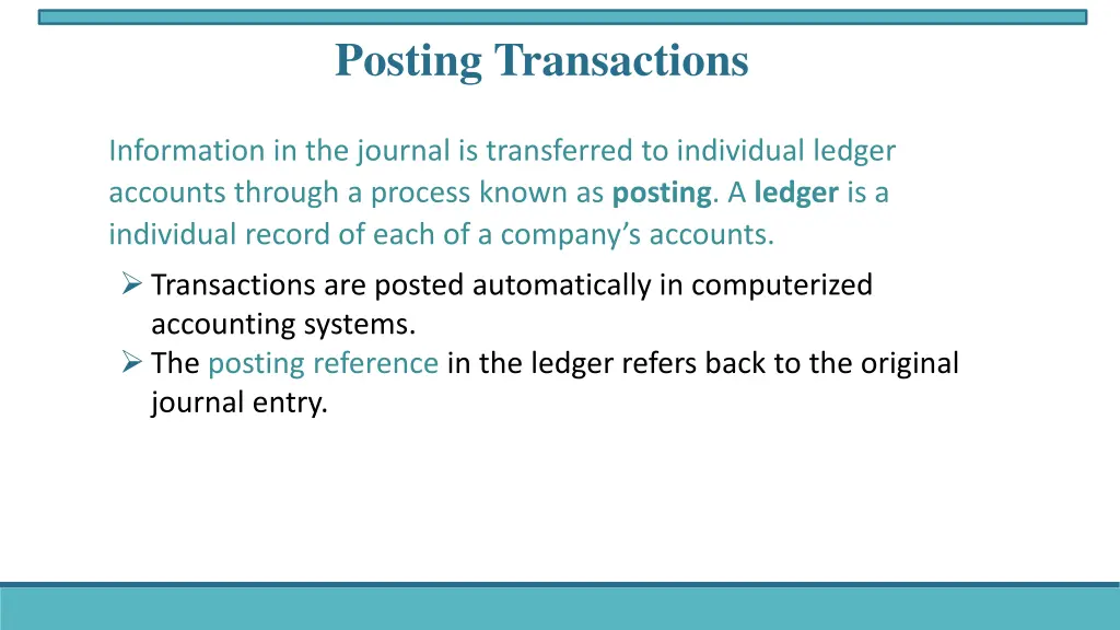 posting transactions