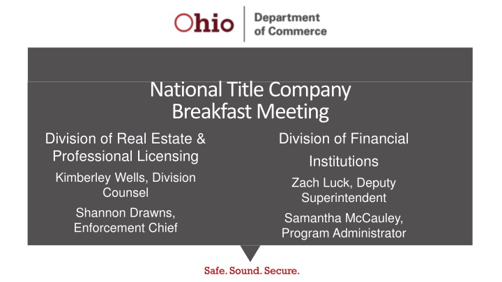 national title company breakfast meeting