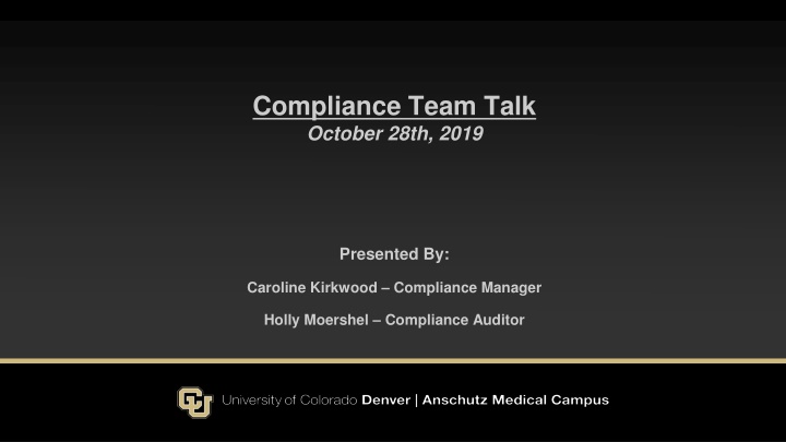 compliance team talk october 28th 2019