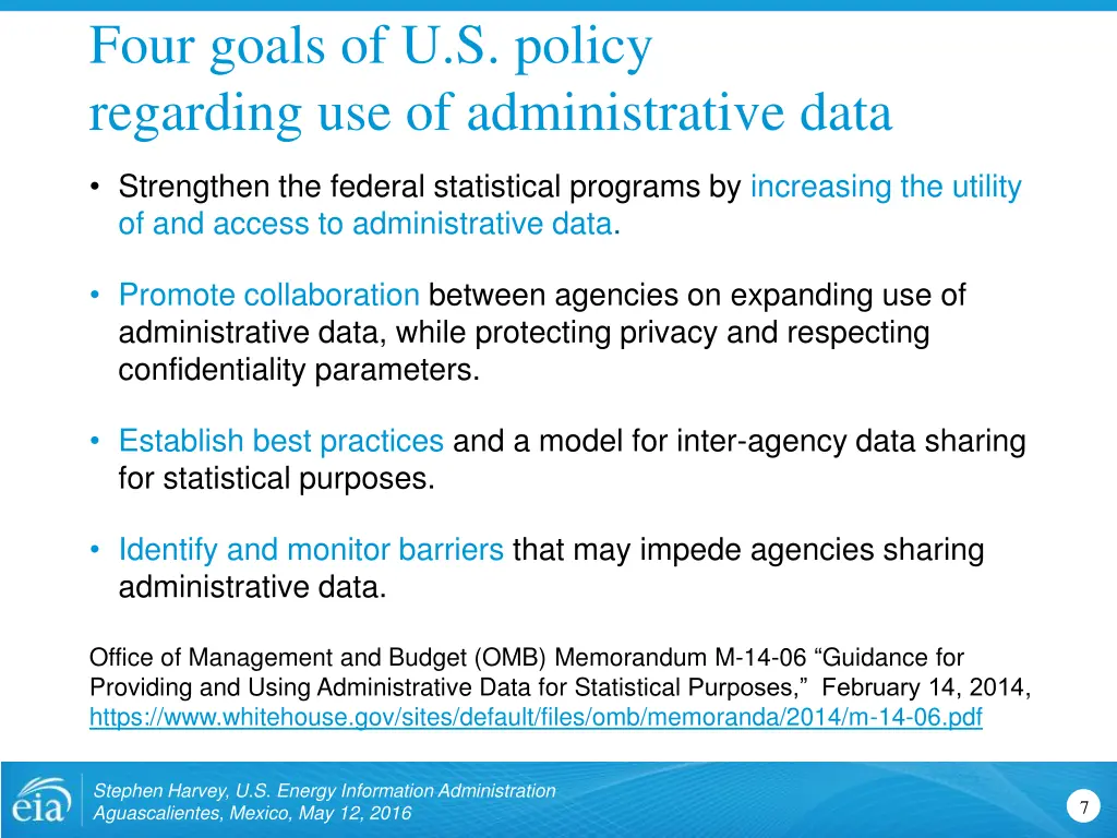 four goals of u s policy regarding