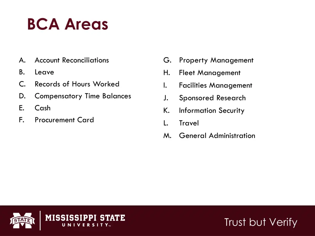 bca areas