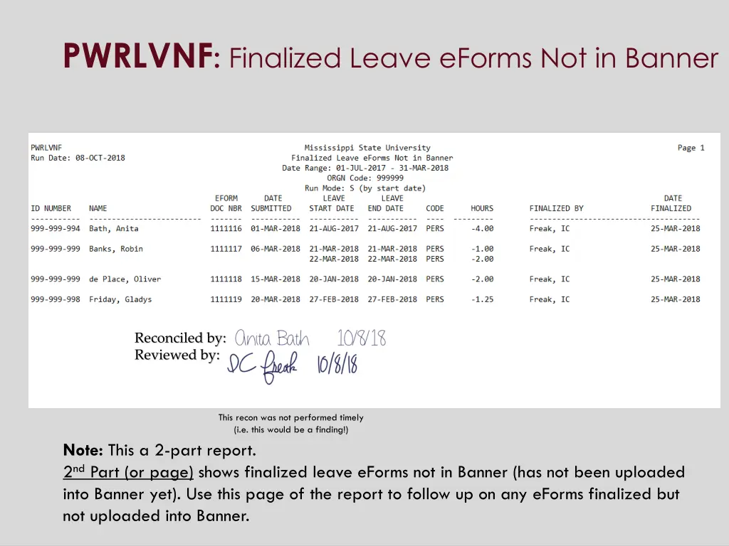 pwrlvnf finalized leave eforms not in banner