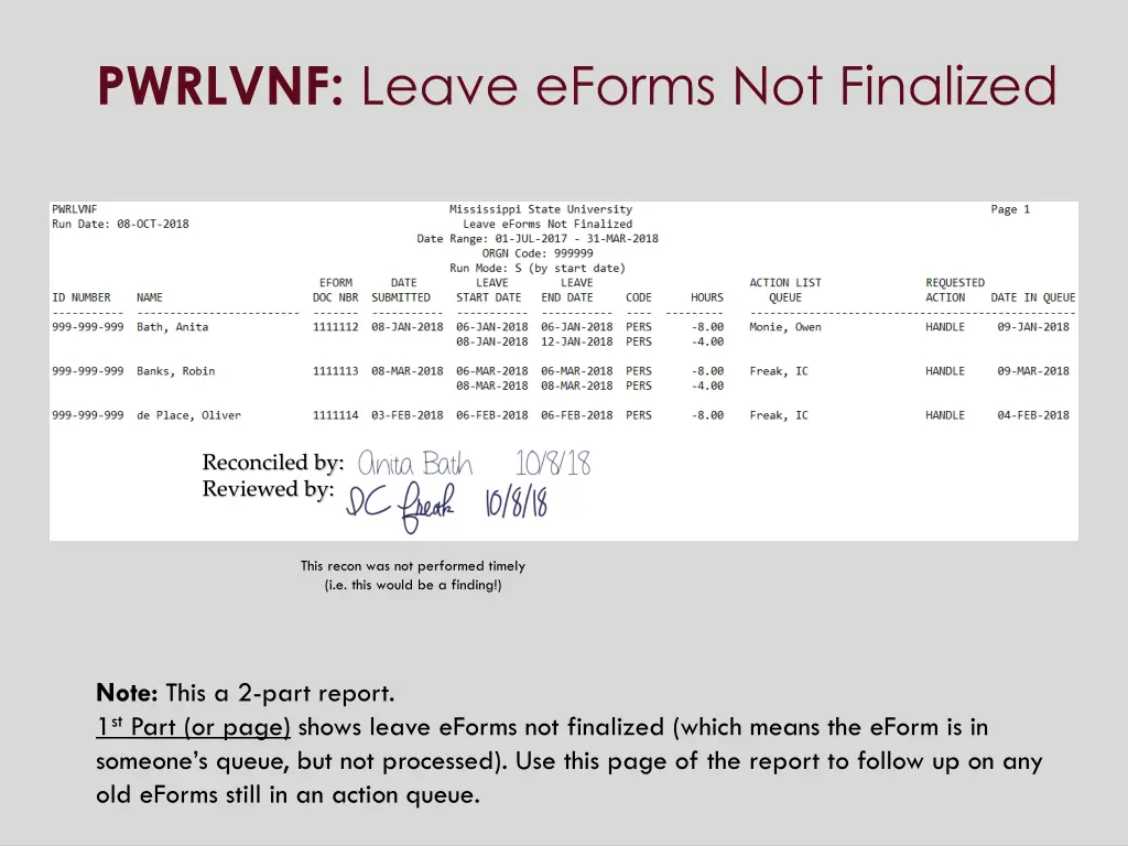 pwrlvnf leave eforms not finalized