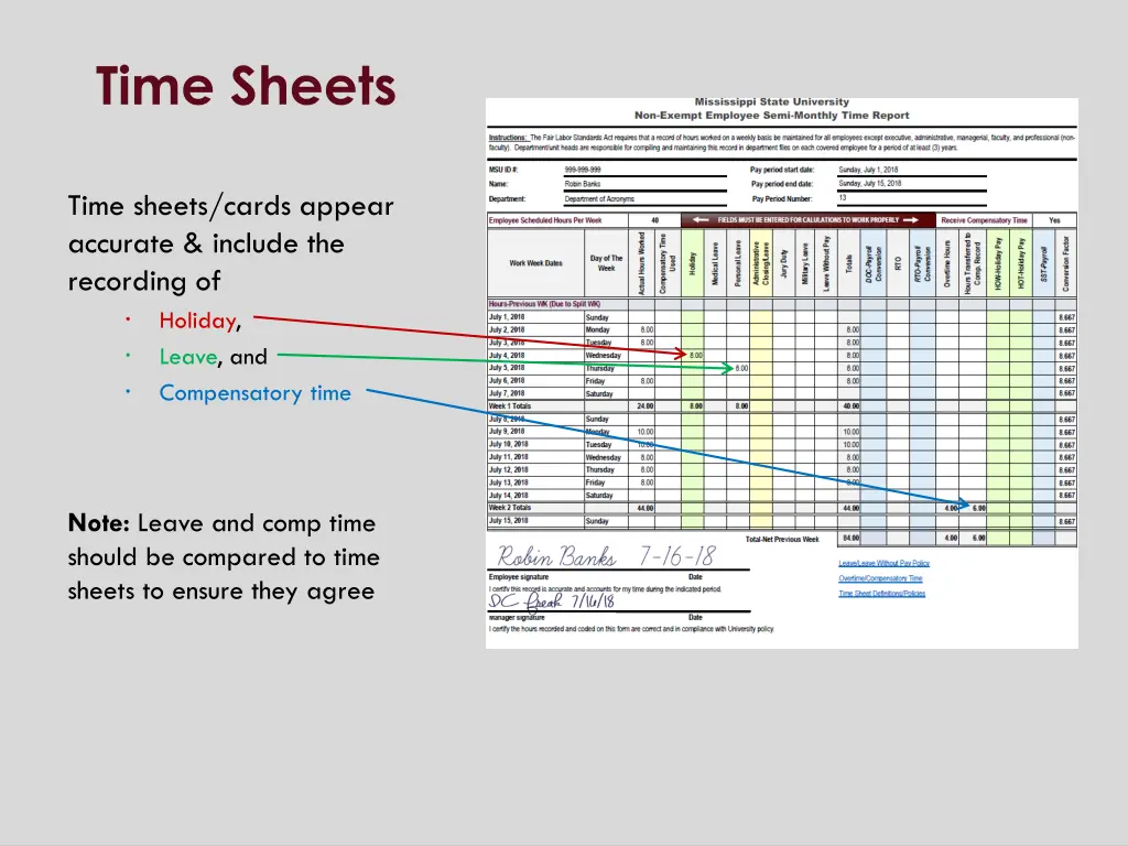 time sheets