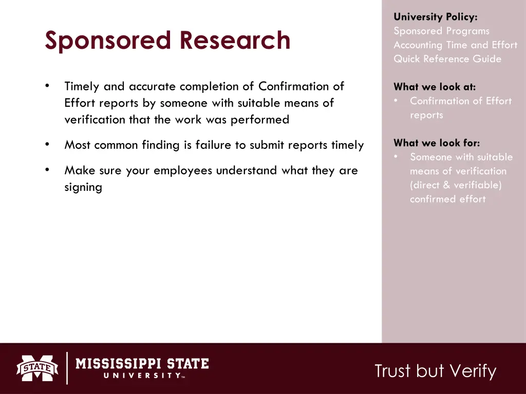 university policy sponsored programs accounting