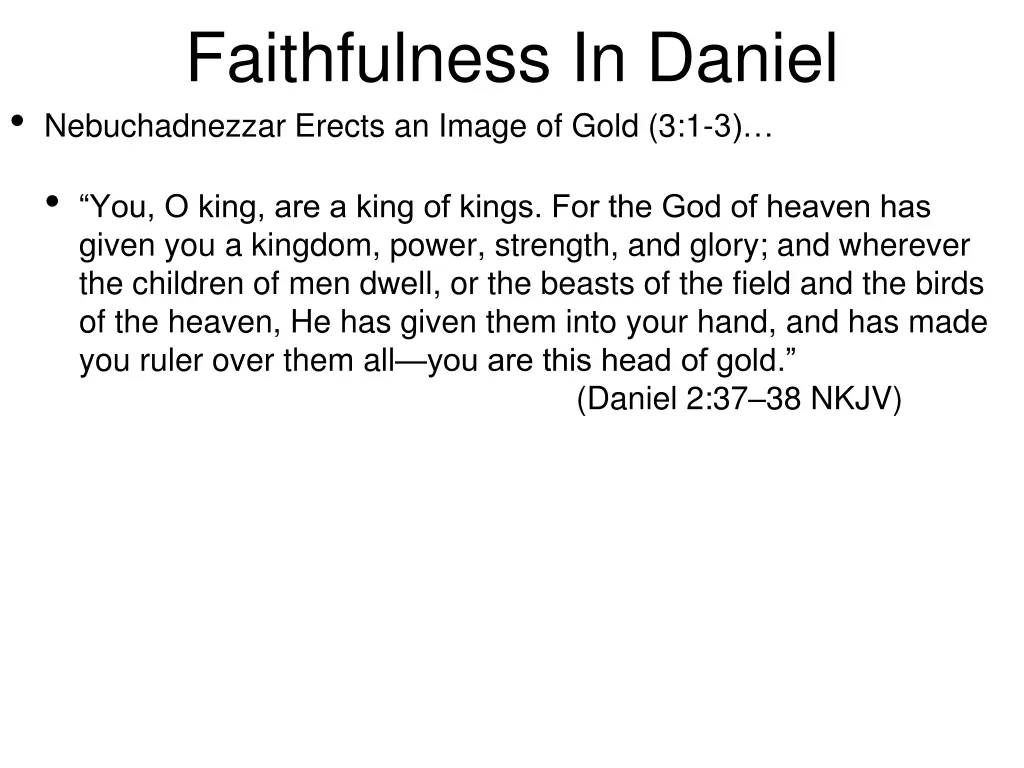 faithfulness in daniel nebuchadnezzar erects