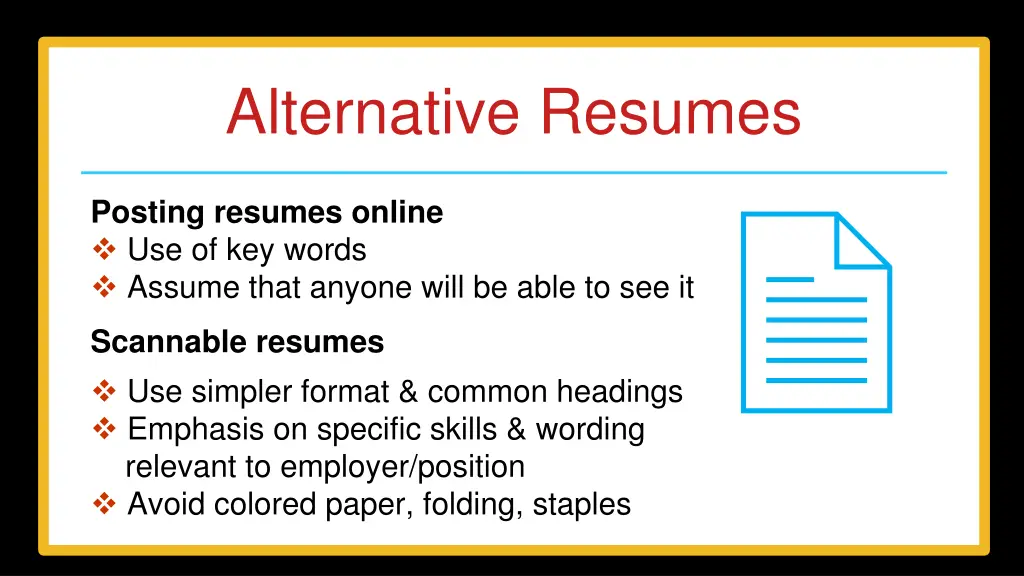 alternative resumes