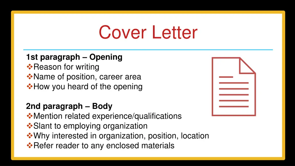 cover letter