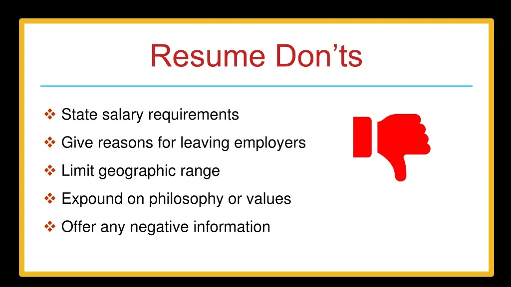 resume don ts