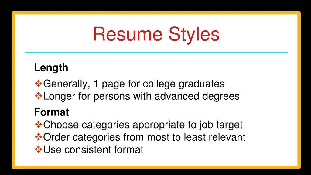resume styles