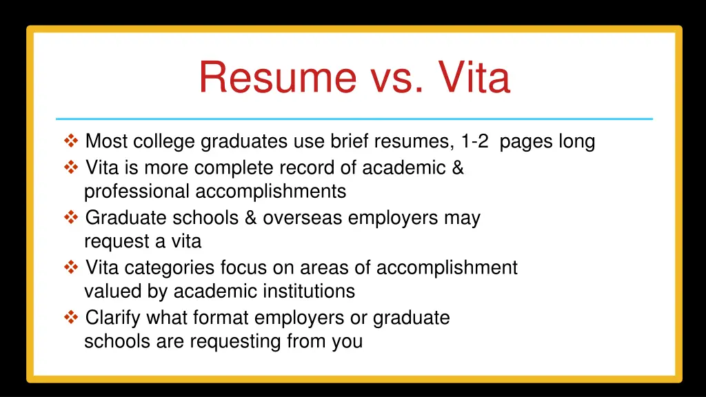 resume vs vita