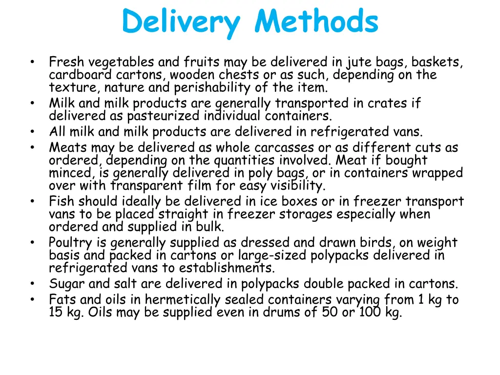 delivery methods