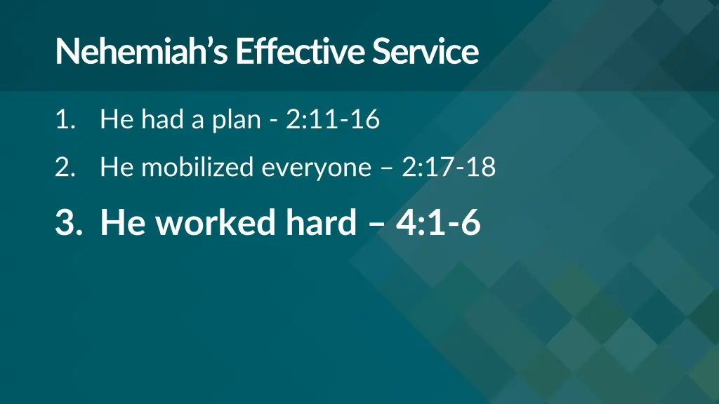 nehemiah s effective service 2