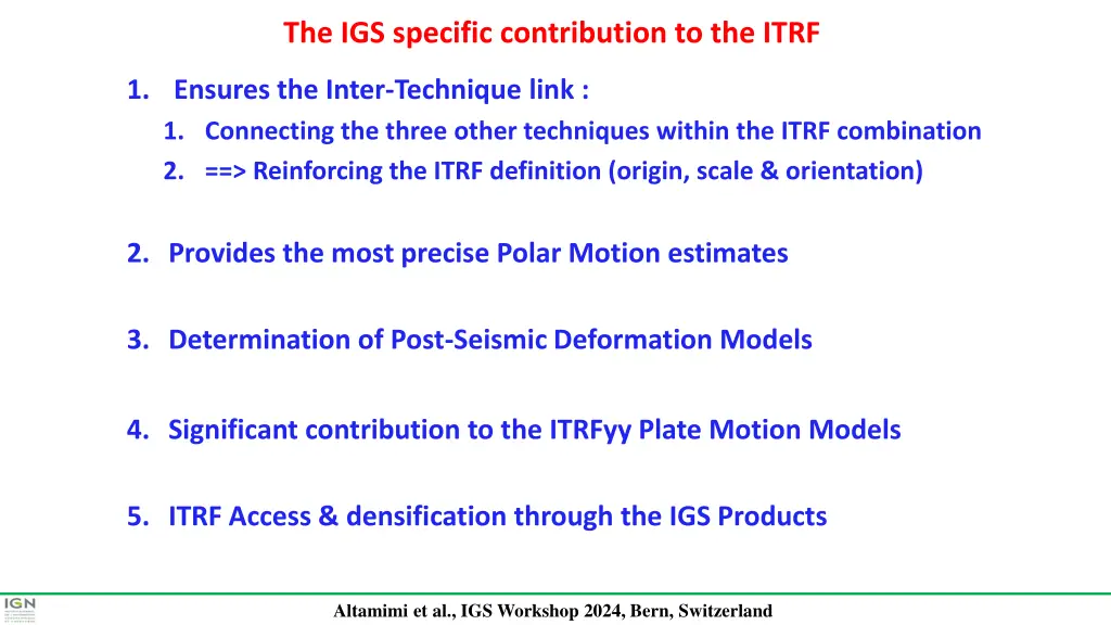 the igs specific contribution to the itrf