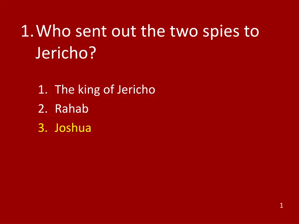 1 who sent out the two spies to jericho 1