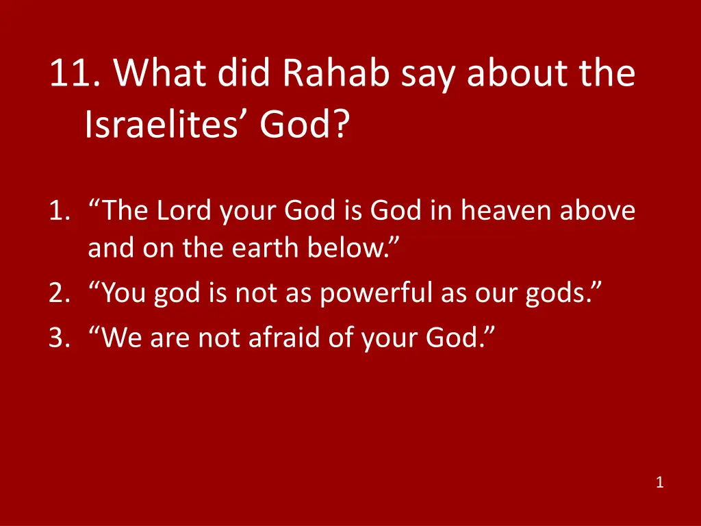 11 what did rahab say about the israelites god