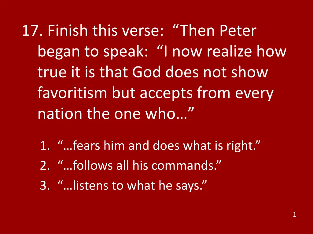 17 finish this verse then peter began to speak