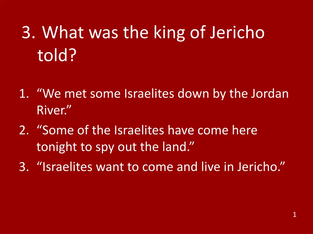 3 what was the king of jericho told