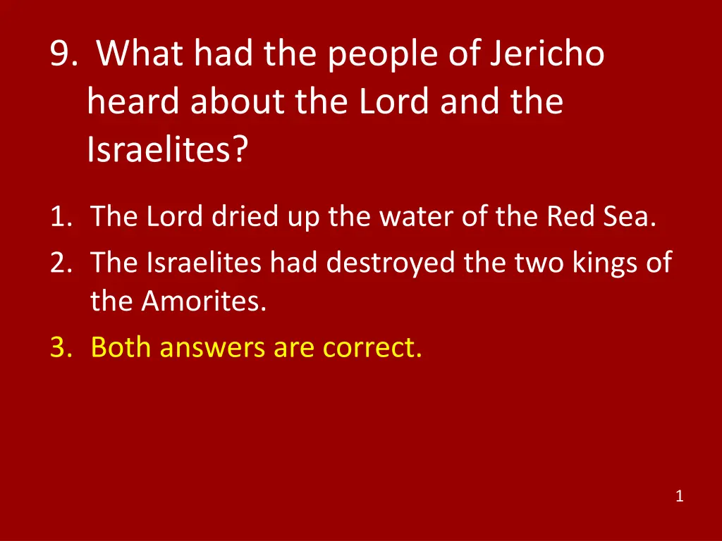 9 what had the people of jericho heard about 1