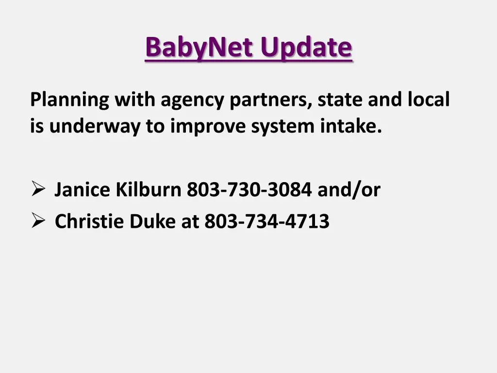 babynet update 1