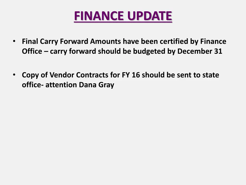 finance update 1