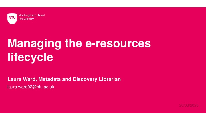 managing the e resources lifecycle