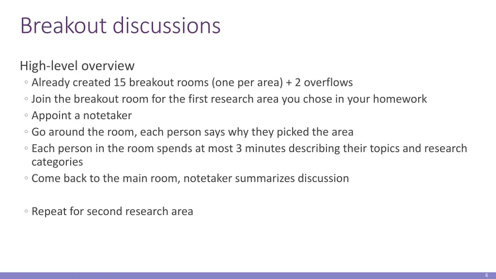 breakout discussions
