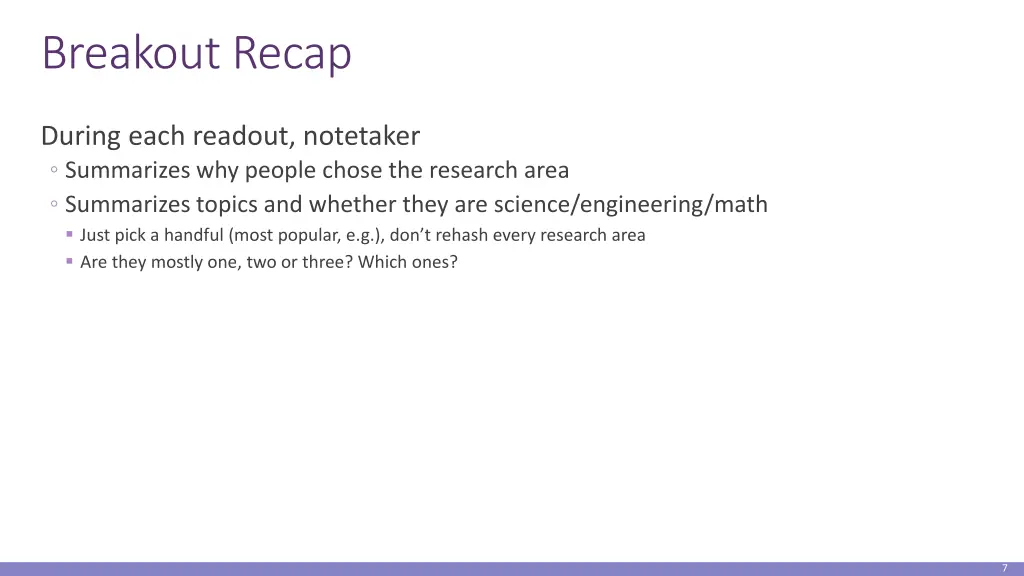 breakout recap